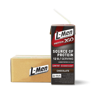 L-Men Protein 2GO Chocolate 200ml RTD (24 pcs) - 12g Whey Protein