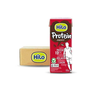 HiLo Protein Chocofit UHT 190 mL x 24 pcs - Susu Tinggi Protein dengan Collagen Rasa Cokelat