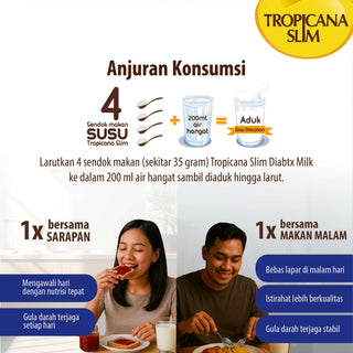 Tropicana Slim Diabtx Milk Vanilla Malt 900g - 6 DUS