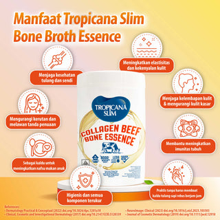 Tropicana Slim Collagen Beef Bone Essence 200g - Sari Pati Sapi Rendah Garam dan Tinggi Protein dengan Kolagen (Beef Broth Powder)