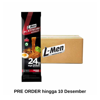 [Pre Order 10 Desember] PR MAX 18 PACKAGE - L-Men Platinum Noodle Tinggi Protein 24g / saji - Mie Panggang Lebih Rendah Kalori & Garam