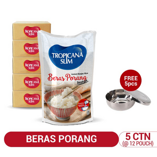 Tropicana Slim Beras Porang 5 carton + Mangkuk Nasi Stainless 5pcs