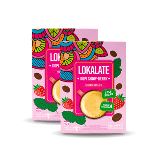 Twin Pack - Lokalate Kopi Showberry 4 Sachet - Kopi Stroberi - Strawberry Latte