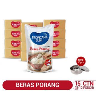 Tropicana Slim Beras Porang 15 carton + Mangkuk Nasi Stainless 15pcs