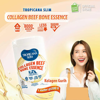 Tropicana Slim Collagen Beef Bone Essence 200g - Sari Pati Sapi Rendah Garam dan Tinggi Protein dengan Kolagen (Beef Broth Powder)