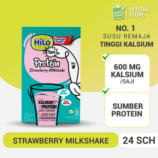HiLo Teen Strawberry Milkshake 24 Sachet - No 1 Susu Remaja Tumbuh Tinggi