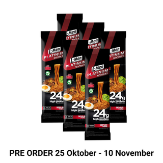 [PRE ORDER] Six Pack - L-Men Platinum Noodle Semur Daging dengan 24g protein / saji  (6 Pcs) - Mie Instant Panggang tidak Digoreng