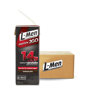 L-Men Protein 2GO Chocolate 200ml RTD (24 pcs) - 14g Whey Protein