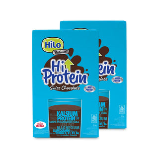 Twin Pack - HiLo Platinum Swiss Chocolate 24 Sch (2 Pcs) - Susu Dewasa Anti Pegal Lebih Tinggi Kalsium Protein Paling Lengkap