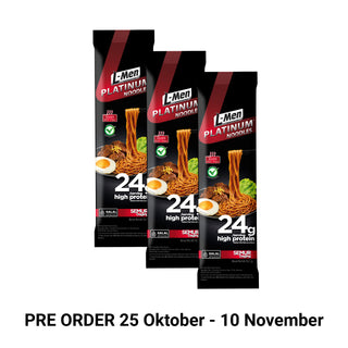 [PRE ORDER] Triple Set - L-Men Platinum Noodle Semur Daging dengan 24g protein / saji - Mie Instant Panggang tidak Digoreng