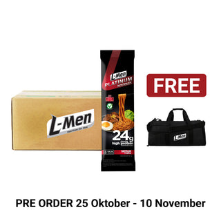 [PRE ORDER] PR MAX 18 PACKAGE - L-Men Platinum Noodle Semur Daging (18 Pcs) - Mie Instant Panggang tidak Digoreng