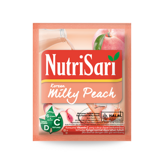 NutriSari Milky Peach 40 Sachet - Minuman Buah Vitamin C & Vitamin D