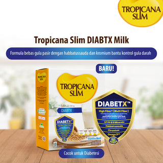 Twin Pack - Susu Tropicana Slim DIABTX Vanilla Malt 900 g DIABETX TM (2 Pcs) - Bantu kontrol gula darah diabetesi