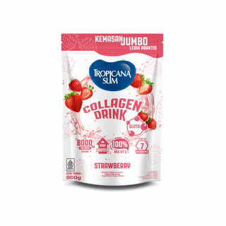 Tropicana Slim Collagen Drink Strawberry with Glutathione 800g - Kolagen Bebas Gula dengan Glutation