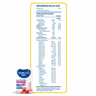 Tropicana Slim Low Fat Milk Korean Strawberry 500g