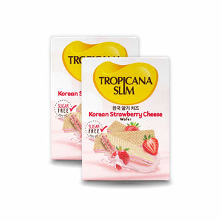 Twin Pack - Tropicana Slim Korean Strawberry Cheese 5 Sch (2 Pcs) - Wafer Bebas Gula, 90 Kalori