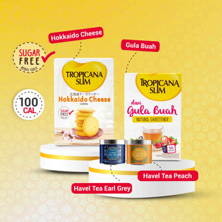 Parsel Ramadan Tropicana Slim - Time for Sharing Tea Package - Havel Tea Peach/Havel Tea Earl Grey/Hokkaido Cheese/Gula Buah