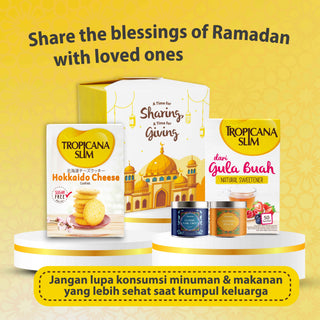 Parsel Ramadan Tropicana Slim - Time for Sharing Tea Package - Havel Tea Peach/Havel Tea Earl Grey/Hokkaido Cheese/Gula Buah