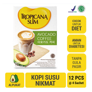 Tropicana Slim Avocado Coffee 4 sch x 12 box - Kopi Alpukat Nikmat Tanpa Gula Pasir