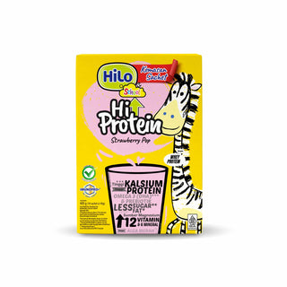HILo School Hi Protein Strawberry Pop 10 sch (40g) dengan Whey Protein - Susu Anak Tinggi Protein Tinggi Kalsium untuk Anak Tumbuh Tinggi & Kuat