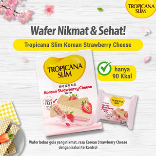 Tropicana Slim Wafer Korean Strawberry Cheese 5 Sch (12 Pcs) - Wafer Bebas Gula, 90 Kalori untuk Diet Snack Diet