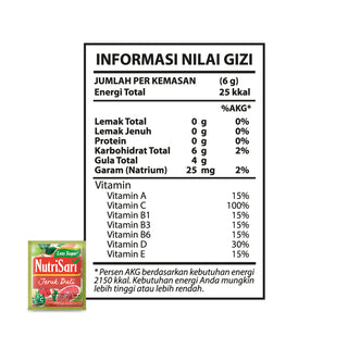 NutriSari Less Sugar Jeruk Bali 40 sachet - Tinggi Vitamin C