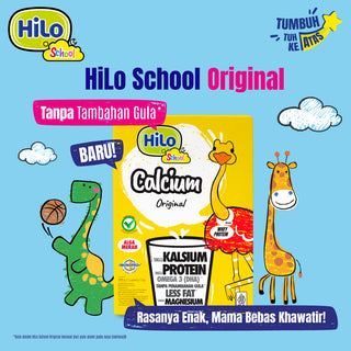 HiLo School Original 12 sch (25g) - Susu Anak Tinggi Kalsium Protein Lebih Rendah Gula