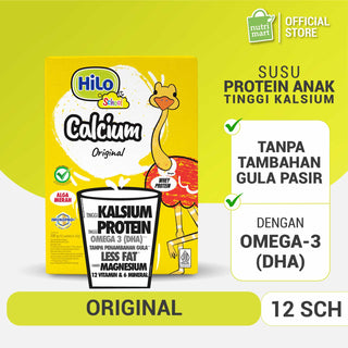 HiLo School Original 12 sch (25g) - Susu Anak Tinggi Kalsium Protein Lebih Rendah Gula