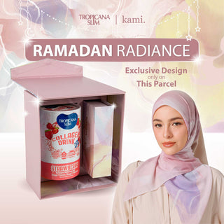 Tropicana Slim x KAMI Hijab - Ramadan Radiance - Tropicana Slim Collagen Drink strawberry 200g & KAMI Exclusive Design Hijab