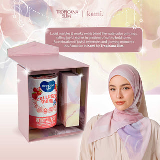 Tropicana Slim x KAMI Hijab - Ramadan Radiance - Tropicana Slim Collagen Drink strawberry 200g & KAMI Exclusive Design Hijab