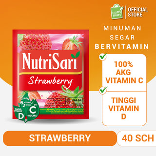 NutriSari Strawberry 40 sachet - Minuman Buah Vitamin C & Vitamin D