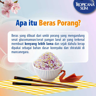 Twin Pack - Tropicana Slim Beras Porang Instant Golden Ube Supermix 1000 g (2 Pcs) – Konjac Rice Shirataki