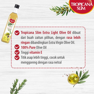 Twin Pack - Tropicana Slim Extra Light Olive Oil 500 ml (2 Pcs) - Minyak Goreng Extra Light Olive Oil  Lebih Sehat &amp; Rendah Lemak Jenuh, Baik untuk Jantung