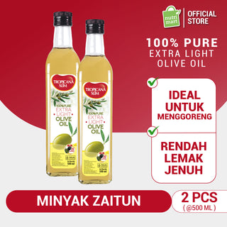 Twin Pack - Tropicana Slim Extra Light Olive Oil 500 ml (2 Pcs) - Minyak Goreng Extra Light Olive Oil  Lebih Sehat &amp; Rendah Lemak Jenuh, Baik untuk Jantung