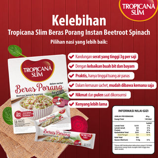 Tropicana Slim Beras Porang Instan Beetroot Spinach 7 sch - Konjac Rice