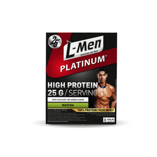 L-Men Platinum Refill Pack Matcha 800g / 1,7lbs - High Quality Protein 25g/Serving - 21 serving - Consist of 6,9g BCAA and L-Carnitine