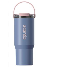 GIFT 2026 - Tumbler Ecentio 900ml blue pink with handle
