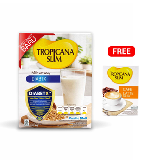Bundle Khusus - Tropicana Slim Diabtx Milk Vanilla Malt 900g Free Cafe Latte 10s