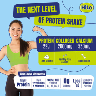 BUY 1 GET 1 FREE - HiLo Active 22g Protein Berry Fitshake 8 Sch – Susu Tinggi Whey Protein Kolagen Kalsium