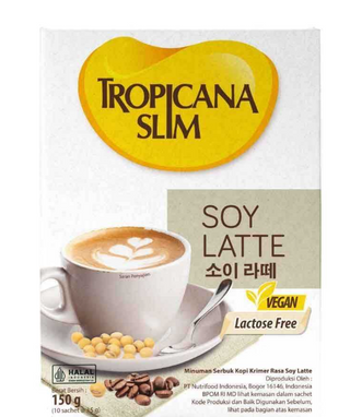 Tropicana Slim Soy Latte - Kopi Susu Kacang Bebas Gula -12 DUS