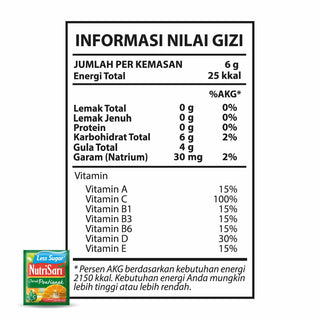 NutriSari Less Sugar Jeruk Pontianak 40 sachet - Jeruk Pontianak Lebih Rendah Gula