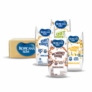 Tropicana Slim Plant Based Drink Discovery Box (24 pcs) - Minuman Ready to Drink Oat dan Almond Vegan Bebas Gula