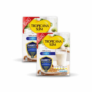 Twin Pack - Susu Tropicana Slim DIABTX Vanilla Malt 900 g DIABETX TM (2 Pcs) - Bantu kontrol gula darah diabetesi