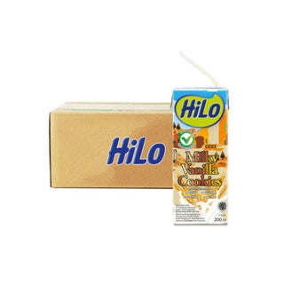 HiLo UHT Milky Vanilla Cookies Ready to Drink 200ml x 24 pcs - Susu Tinggi Kalsium dengan Oat & Malt